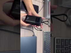 Cargador portátil compacto de alta potencia de 65W con cables incorporados