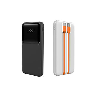 Banco de energía de 10000mah con cable incorporado Banco de energía con cable USB C incorporado
