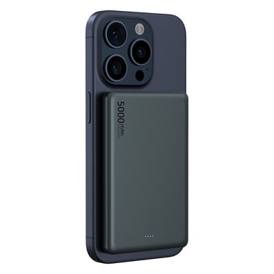 Banco de energía magnético con salida inalámbrica 5W 7.5W 10W ABS PC Batería de aleación de aluminio Li polímero