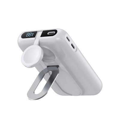 Banco de energía de Li Polímero Blanco Cargador magnético portátil Tipo C Salida 5V/3A 15W